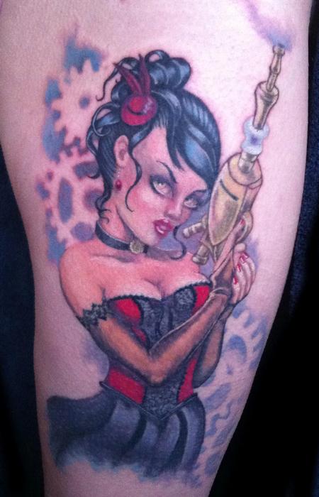 Tattoos - Steampunk Pinup Tattoo - 120651